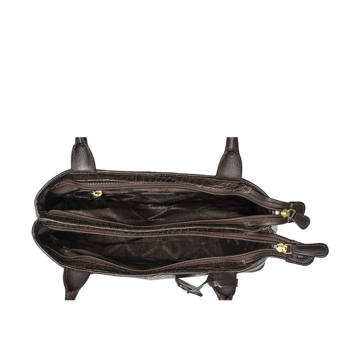 Brown Leather Tote Bag | Elegant Croco Embossed Tote Bag