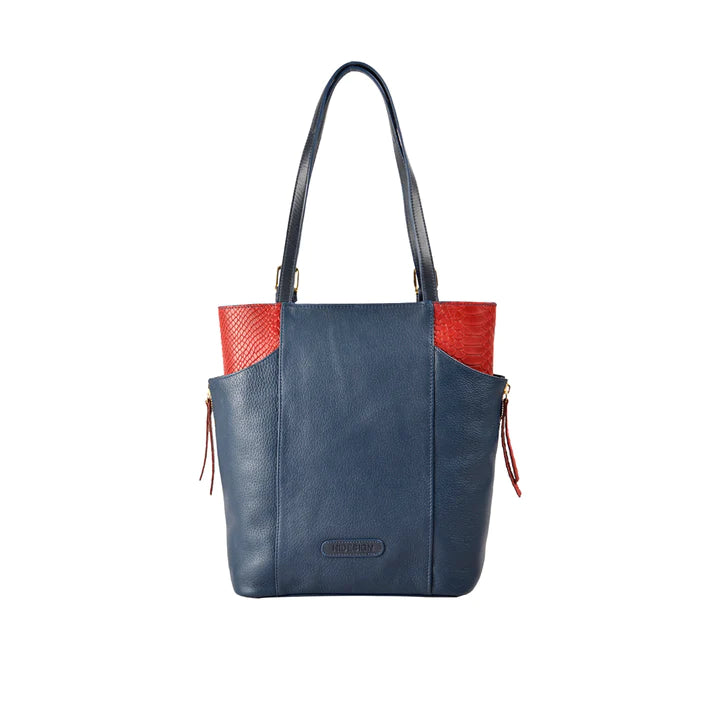 Blue Leather Tote Bag | Conversation Starter Tote