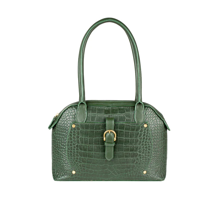 Green Leather Tote Bag | Timeless Elegance Emerald Croco Tote Bag