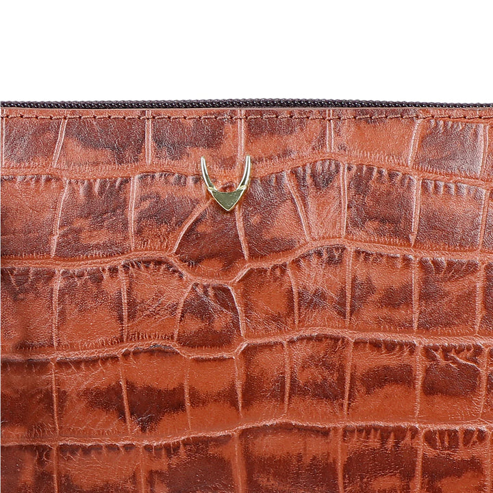Tan Leather Sling Wallet | Tan Elegance Croco Leather Sling Wallet