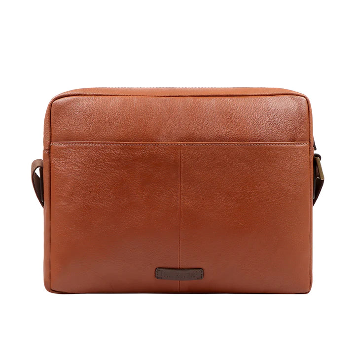 Tan Leather Men's Crossbody Bag, Adjustable Strap | Tan Men's Crossbody Bag