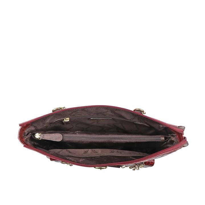 Marsala Leather Tote Bag | Chic Baby Croco Tote Bag