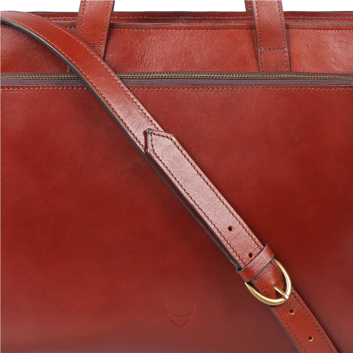 Tan Leather Men's Briefcase, Adjustable Strap | Tan E.I Cow Men's Briefcase