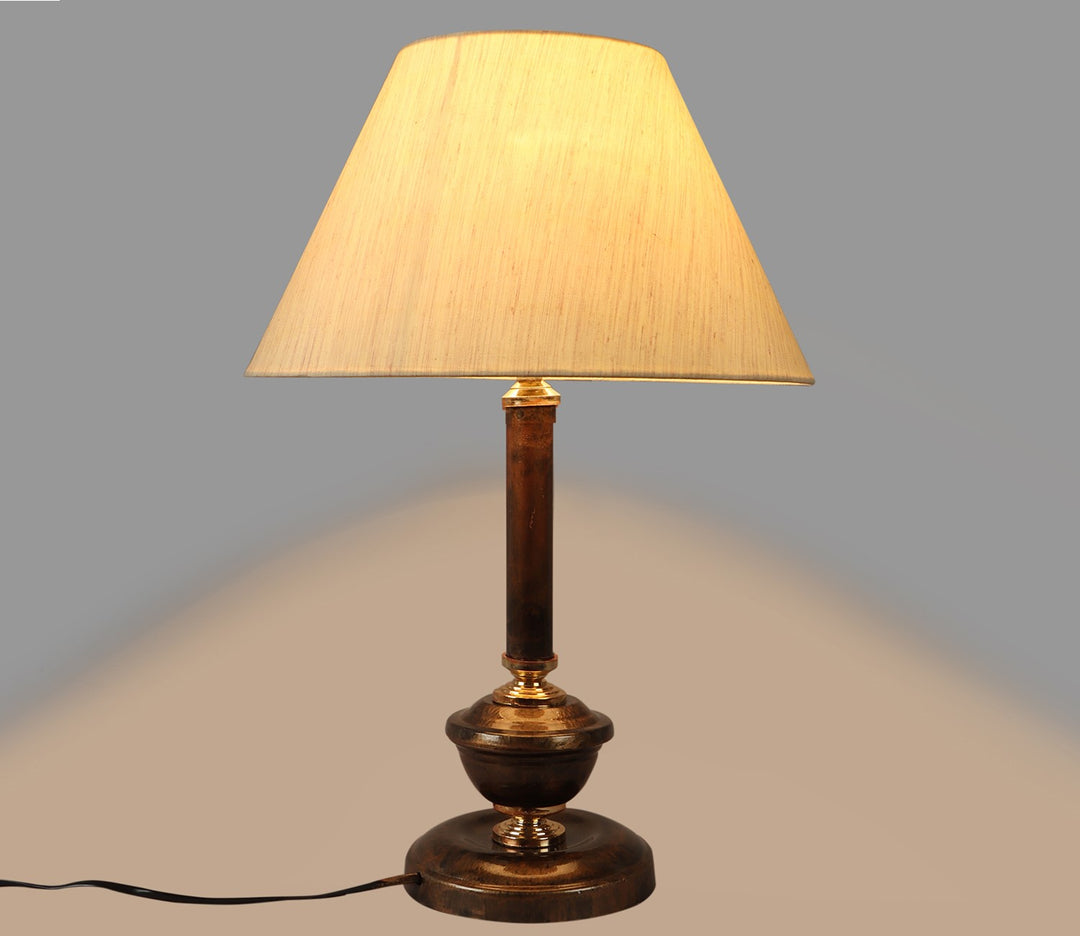Yellow Metal Modern and Contemporary Table Lamp (25.9 cm H)