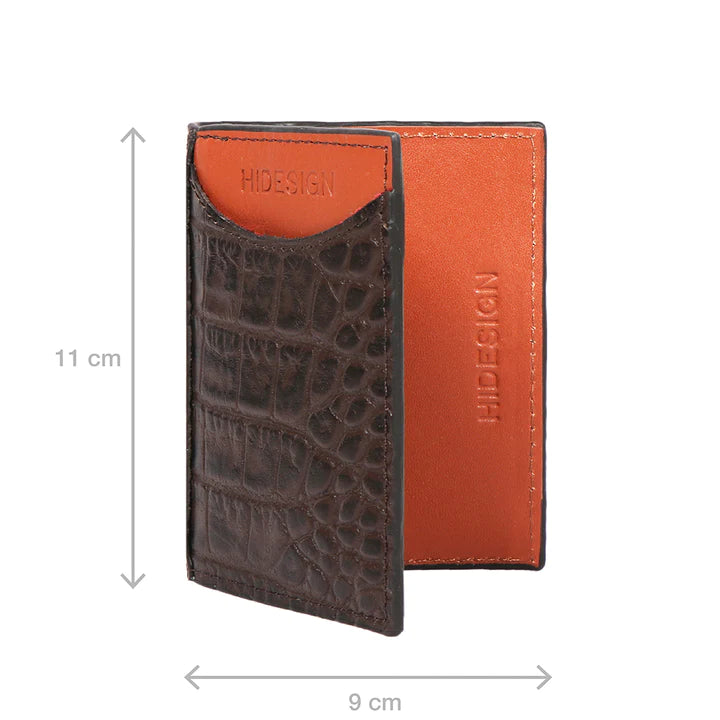 Men's Leather Bi-fold Wallet - Brown | Timeless Croco Bi-Fold Wallet