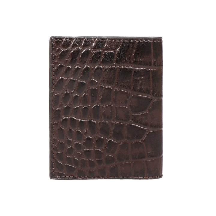 Men's Leather Bi-fold Wallet - Brown | Timeless Croco Bi-Fold Wallet