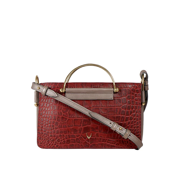 Marsala Leather Sling Bag | Exquisite Msla Met Croco Reg Sling Bag