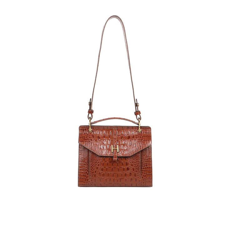 Tan Leather Satchel Bag | Effortlessly Stylish Baby Croco Satchel Bag