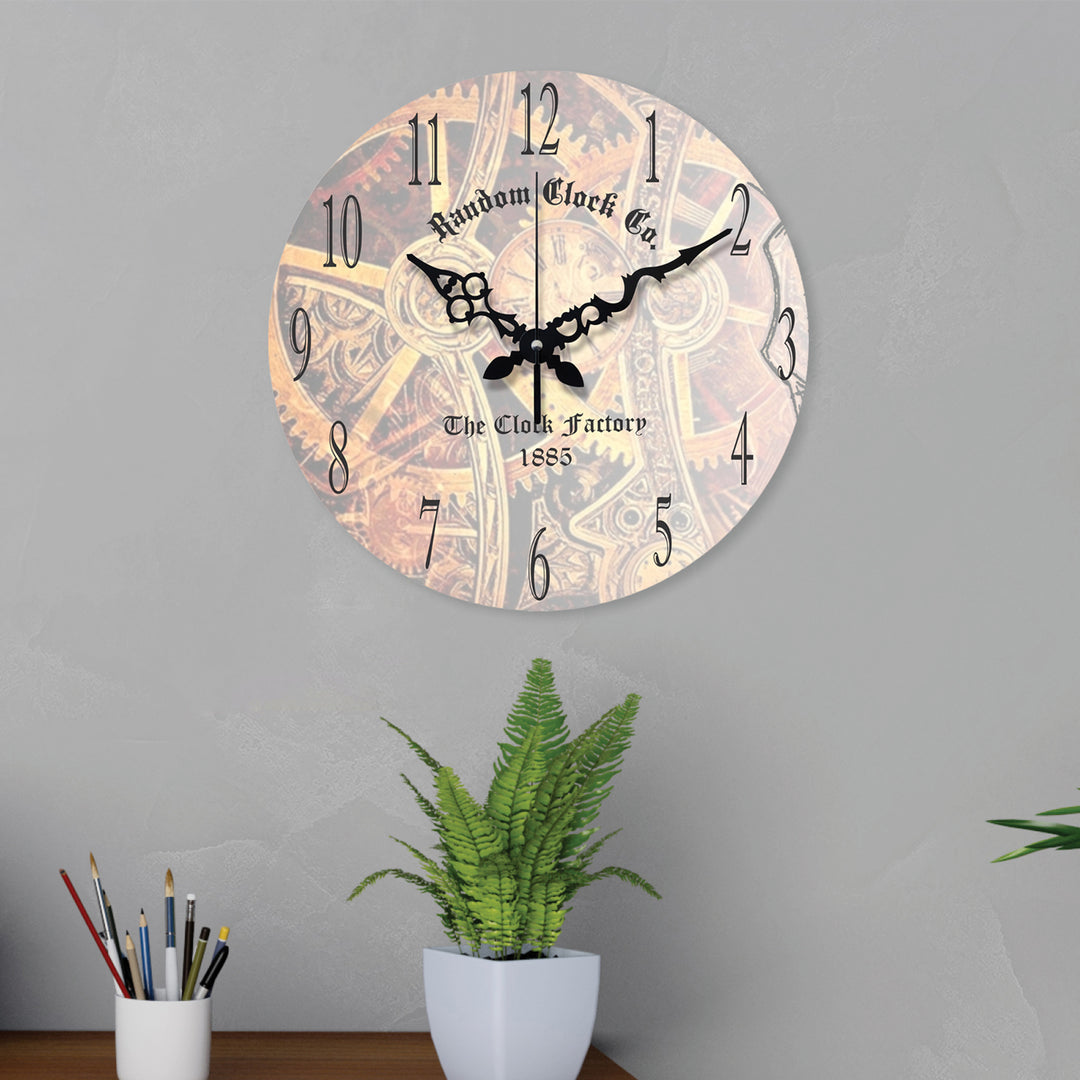 Brown Rustic Genius Wooden Wall Clock