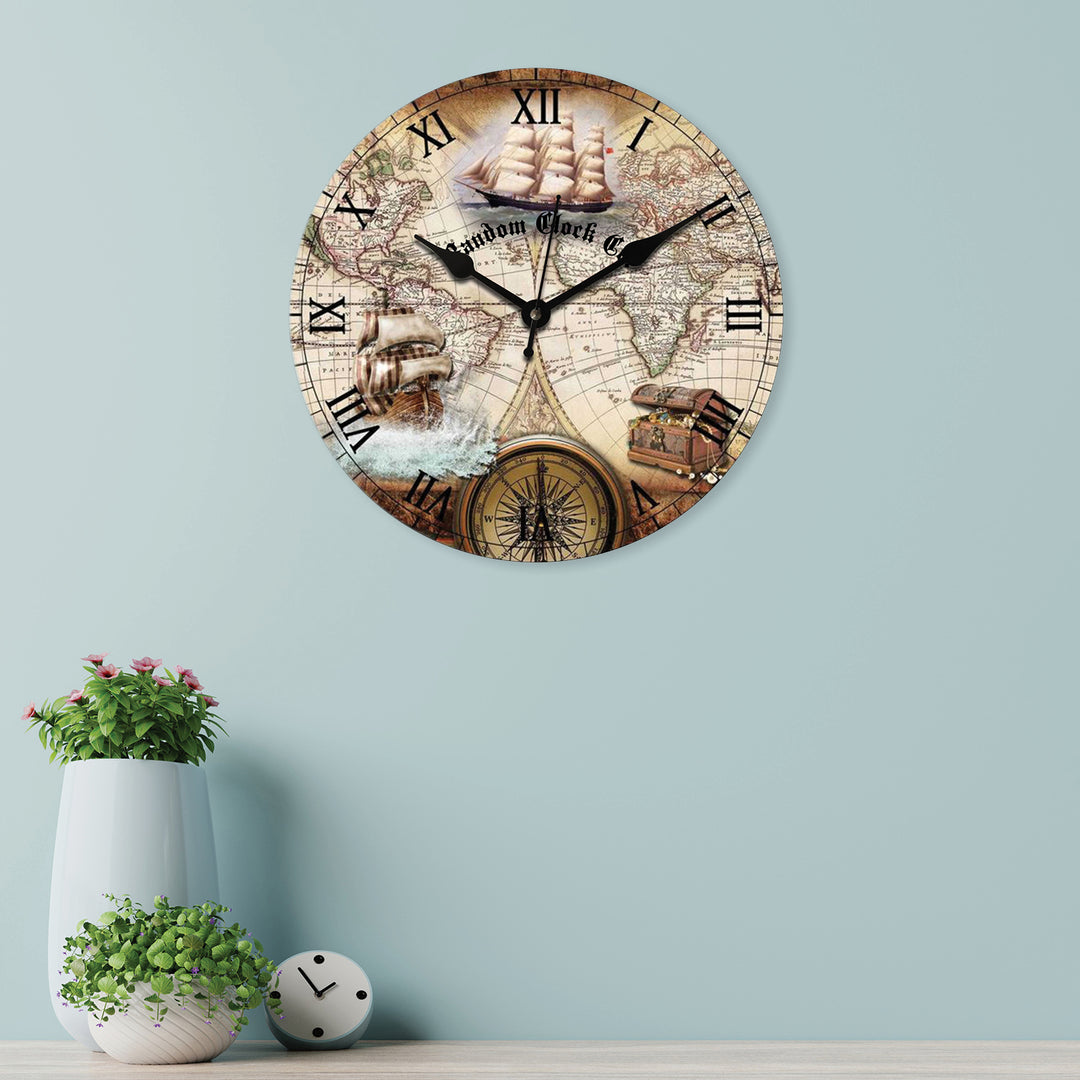 Rustic Ocean Wooden Wall Clock