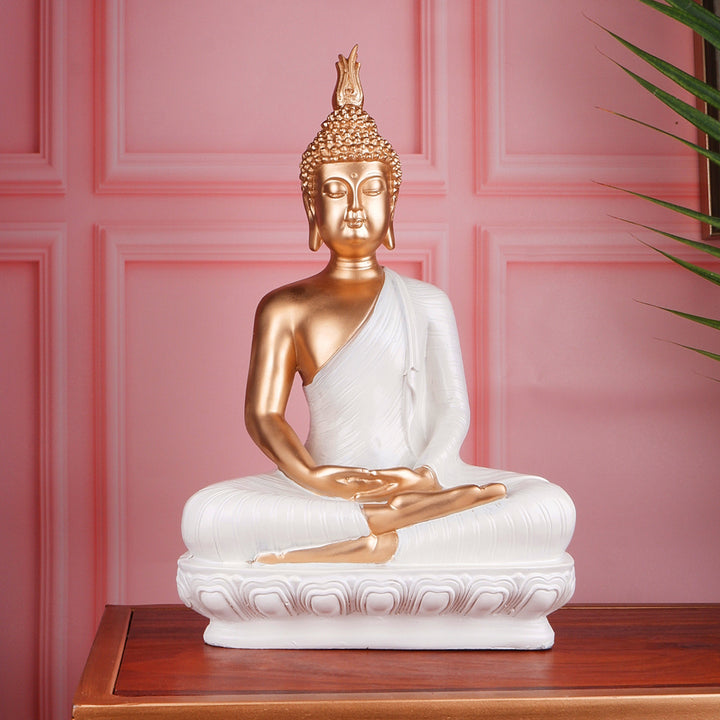 Elegant White Buddha Figurine