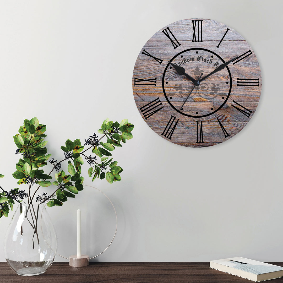 Rustic Chic Wooden Wall Clock 12-Inch