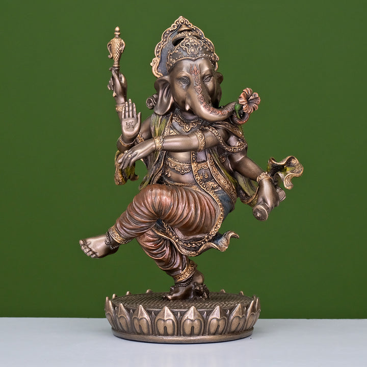 Captivating Dancing Ganesha Cold Cast Bronze Statue