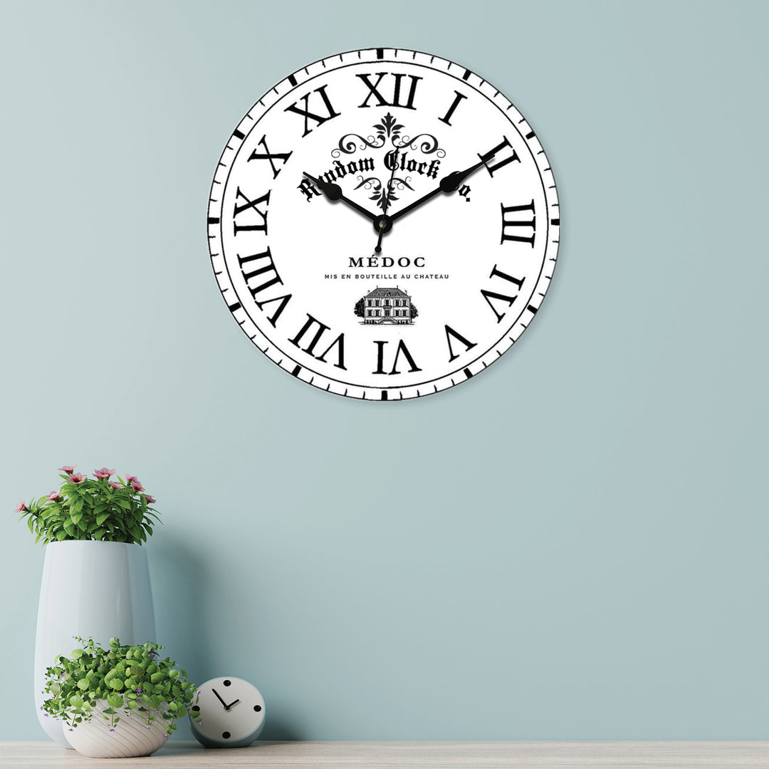 Rustic Roman Wood Wall Clock