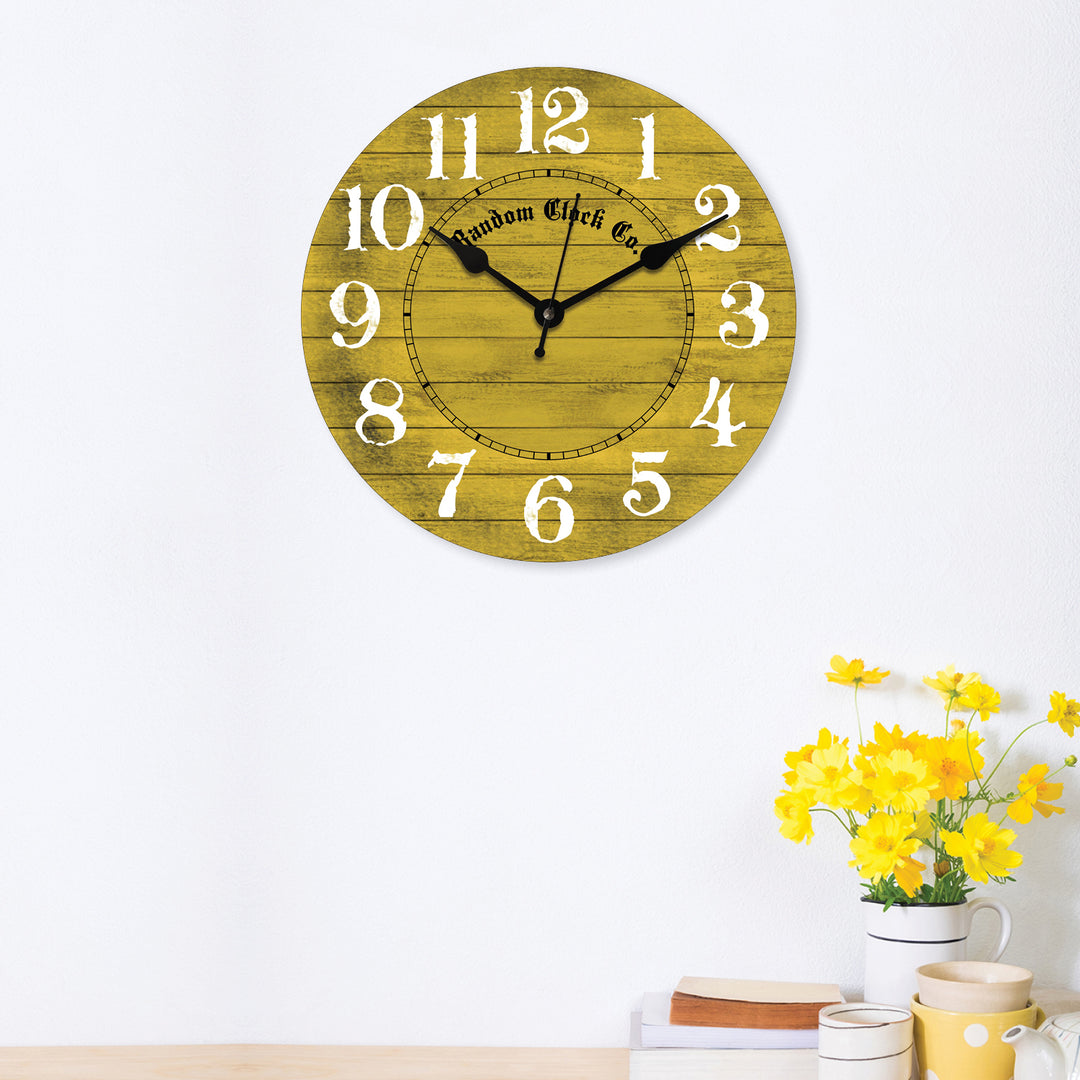 Rustic Olive Wooden Wall Clock