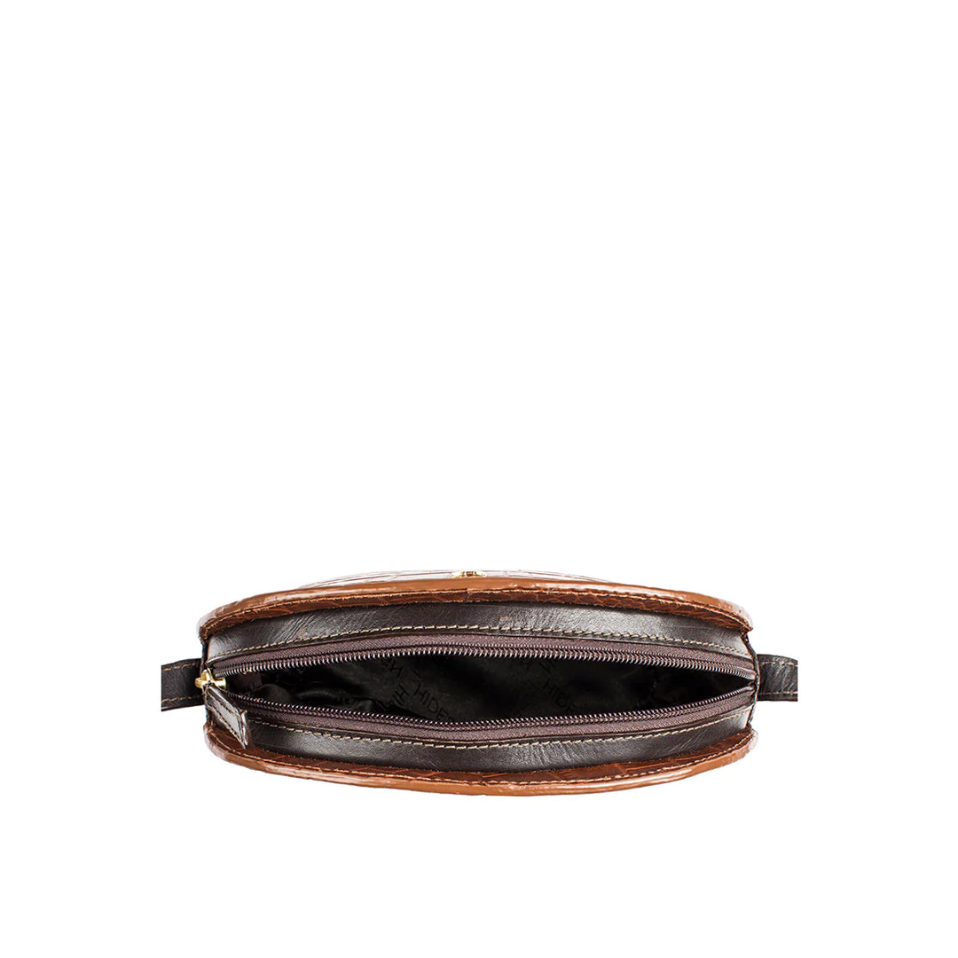 Tan Leather Sling Bag | Elegant Tan Brn Cro Melb Ran Sling Bag