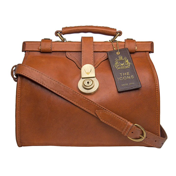 Tan Leather Doctor Bag | Vintage Doctor Bag Crossbody