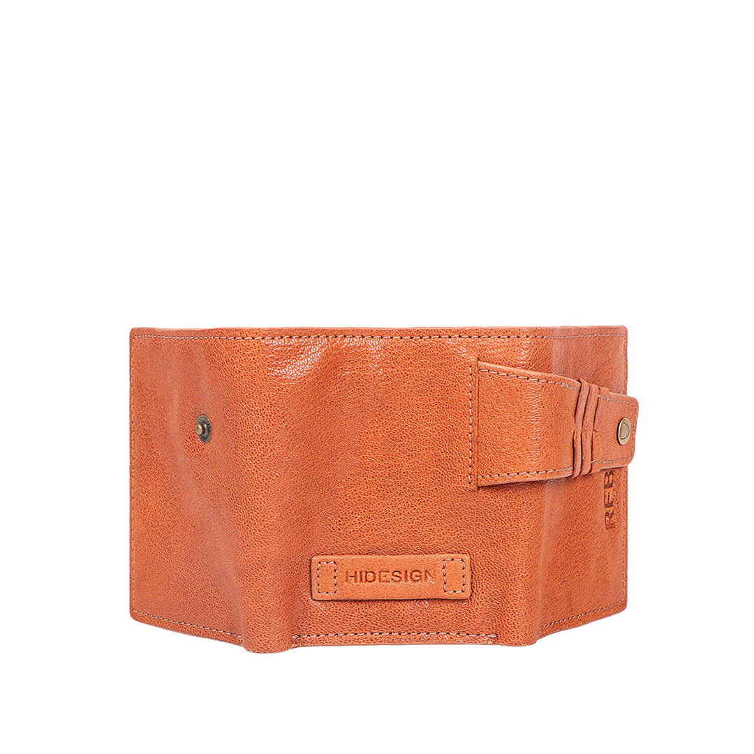 tan Leather Tri-Fold Wallet | Epaulette Design Tri-Fold Wallet