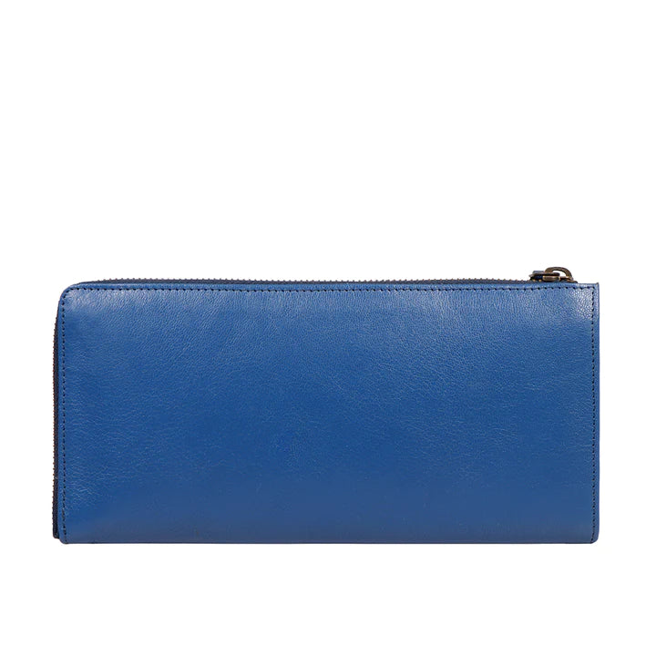 Blue Leather Zip Around Wallet | Elegance Unveiled Zip Around Wallet