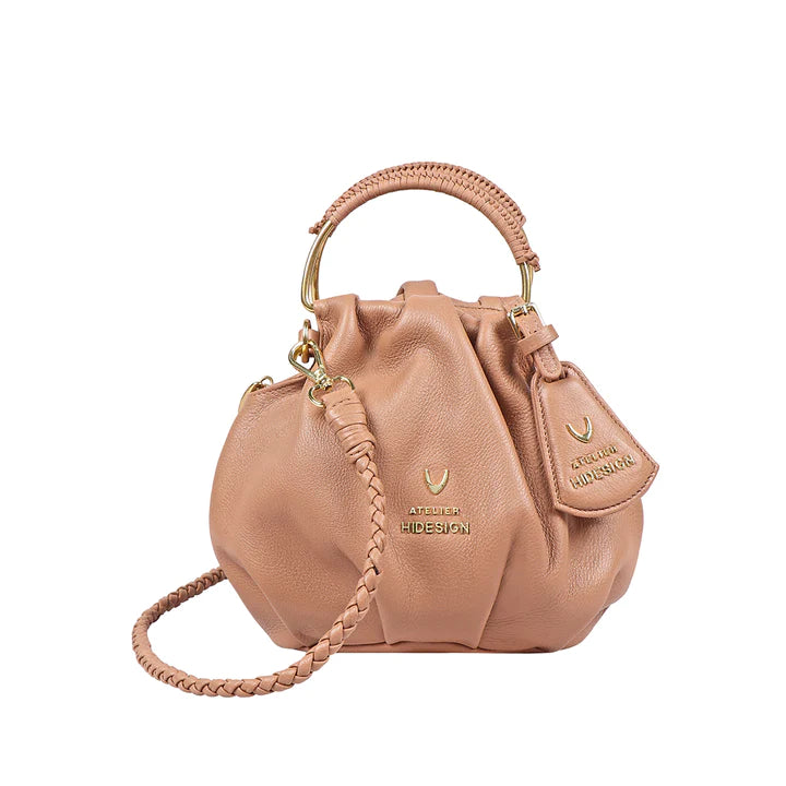 Beige Leather Sling Bag | Pastel Elegance Deer Leather Sling Bag