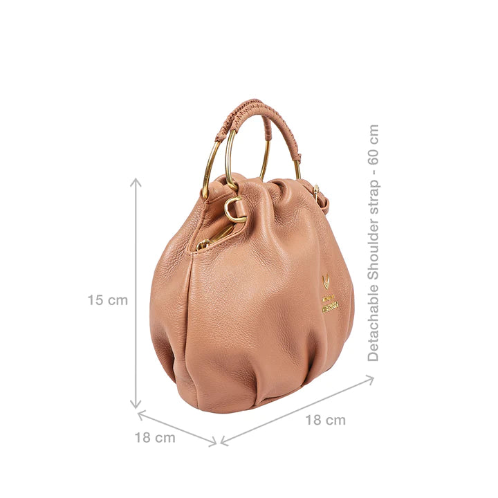 Beige Leather Sling Bag | Pastel Elegance Deer Leather Sling Bag