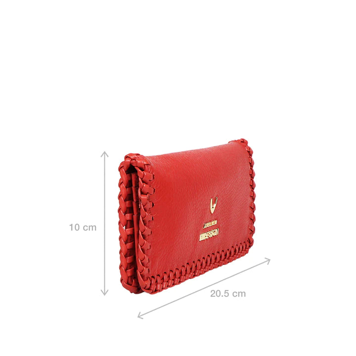 Red Leather Bi-Fold Wallet | Contemporary Deer Leather Bi-Fold Wallet