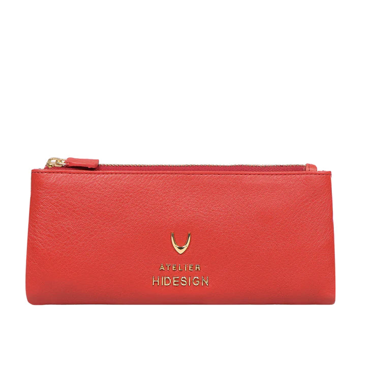 Red Leather Long Bi-Fold Wallet | Timeless Deer Leather Long Bi-Fold Wallet