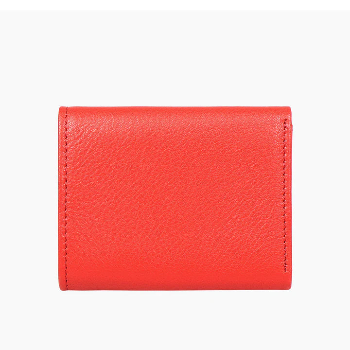 Red Leather Tri-Fold Wallet | Classic Red Deer Tri-Fold Wallet