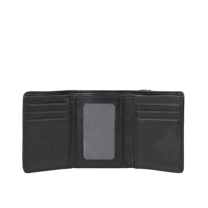 Green Leather Tri-Fold Wallet | Envelope Charm Tri-Fold Wallet