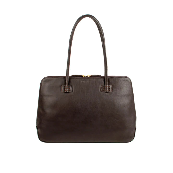 Brown Leather Work Tote Bag | Brown Elegance Work Tote