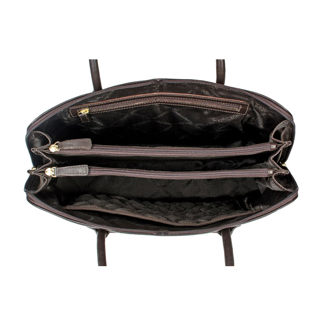 Brown Leather Work Tote Bag | Brown Elegance Work Tote