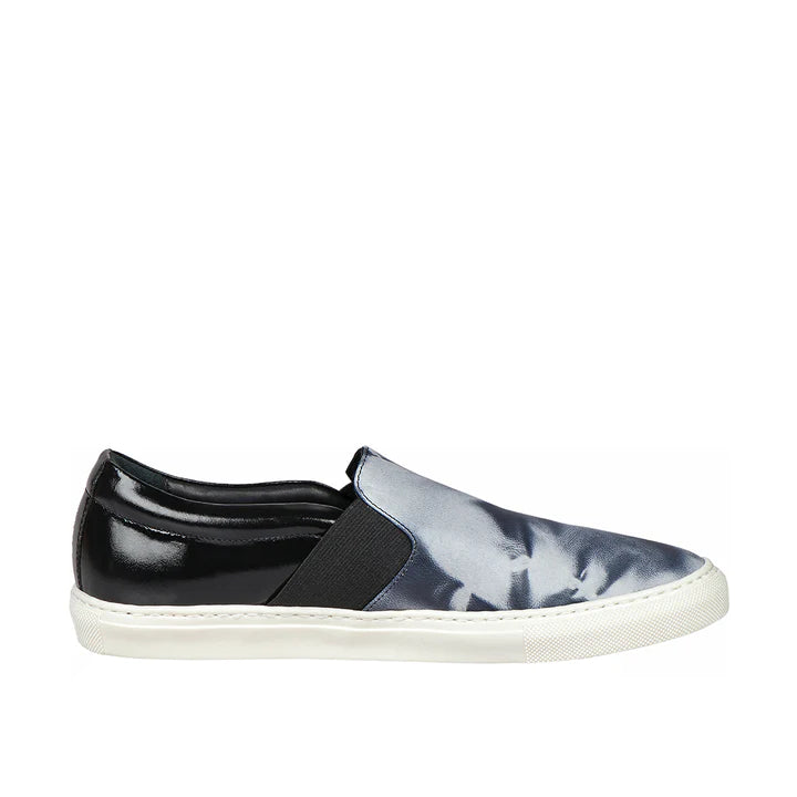 Tie Dyed Leather Slip-On Shoes | Trendy Tie Dyed Lamb Women's Slip-Ons