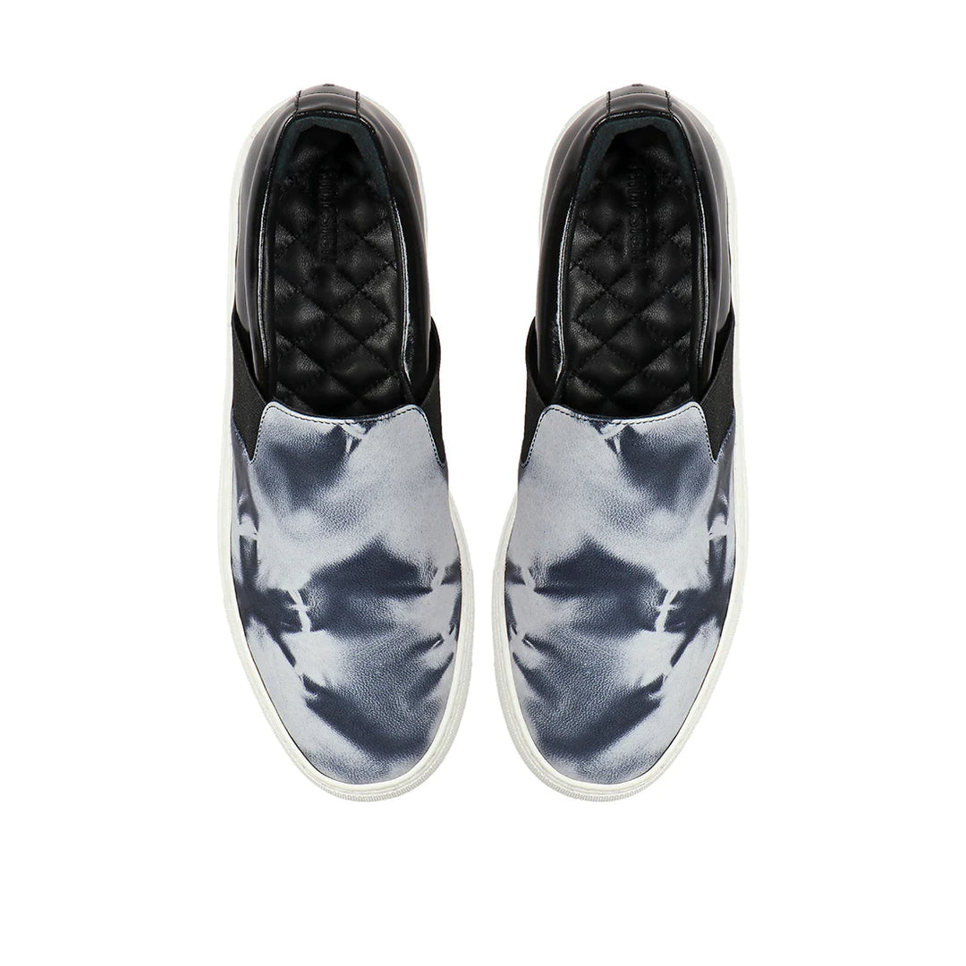 Tie Dyed Leather Slip-On Shoes | Trendy Tie Dyed Lamb Women's Slip-Ons