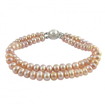 Peach Designer Pearl Bracelet | Peach Blossom Designer Pearl Bracelet