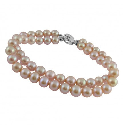 Pink 2-String Pearl Bracelet | Pink Elegance 2 Strings Pearl Bracelet