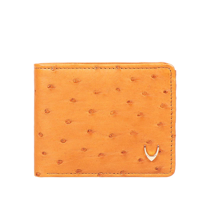 Men's Brown Leather Bi-Fold Wallet | Elegant Ostrich Bi-Fold Wallet