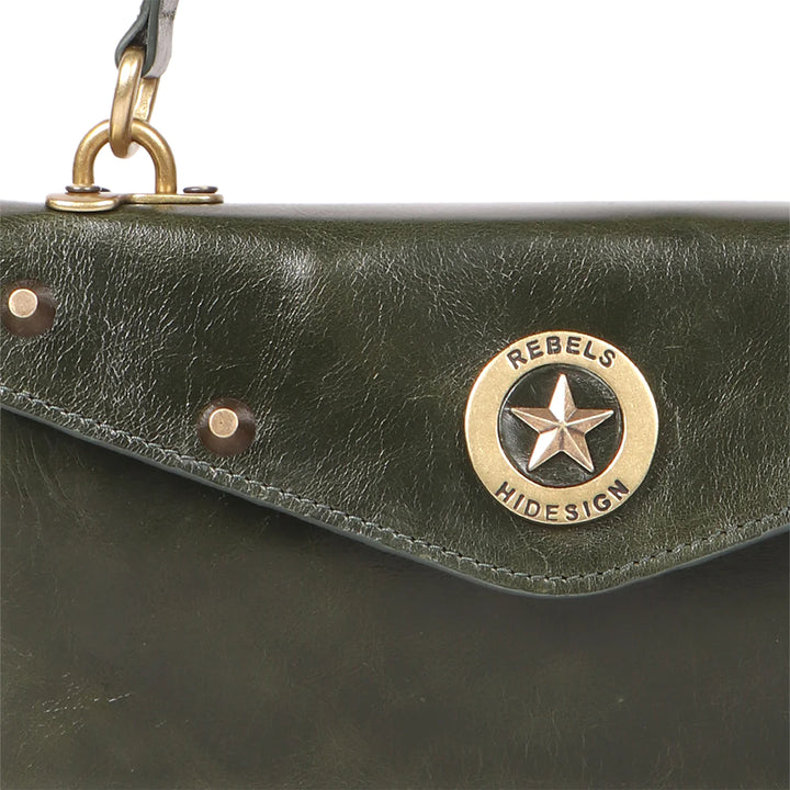 Green Leather Clutch | Rebel Chic Leather Clutch