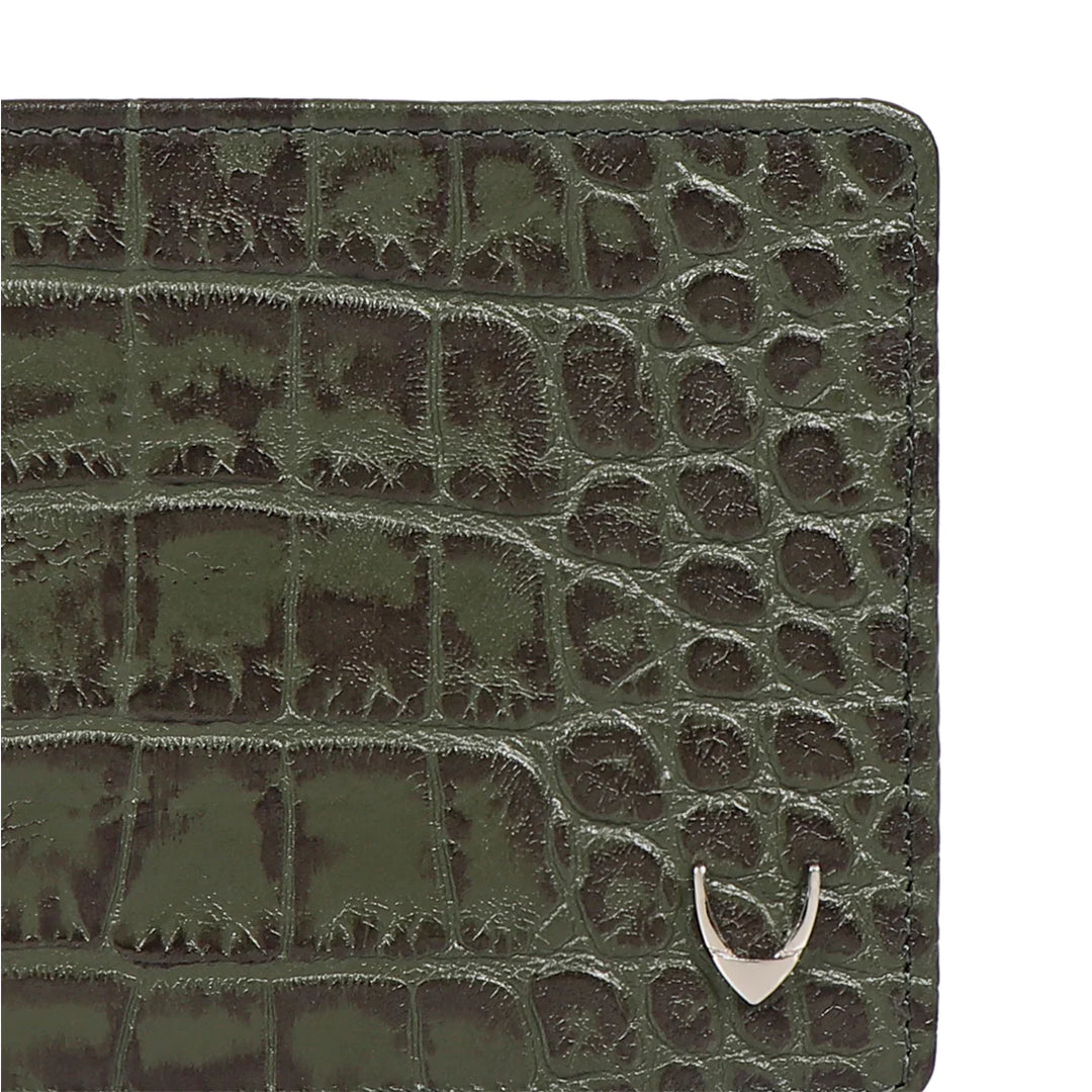 Men's Leather Bifold Wallet in Blue | Signature Croco Bi-Fold Wallet