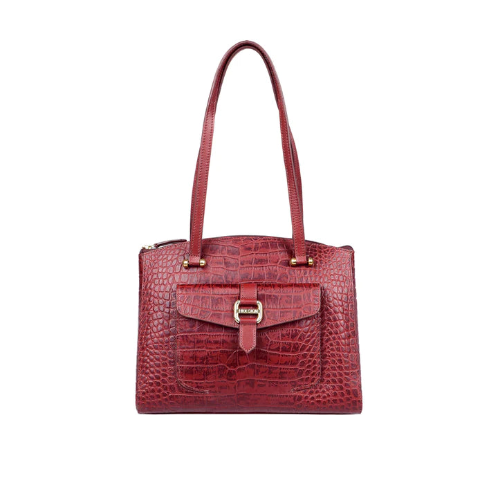Marsala Leather Tote Bag | Lotus Elegance Marsala Tote