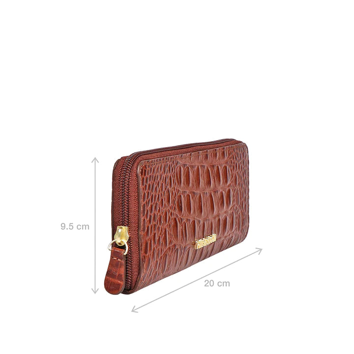 tan Leather Zip Around Wallet | Edgy Elegance Zip Around Wallet