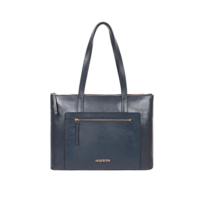 Blue Leather Tote Bag | Manhattan Elegance Leather Tote Bag