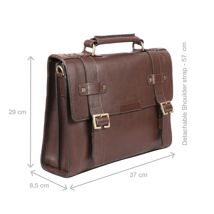 Modern Leather Messenger Bag, Adjustable Straps | Polished Organizer Messenger Bag