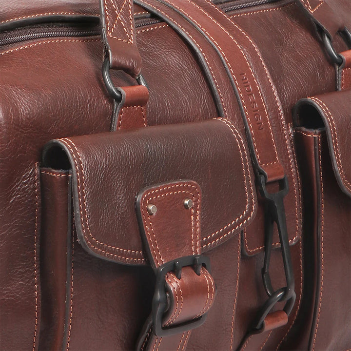 Vegetable-Tanned Leather Travel Bag, Multiple Compartments | Voyager's Companion Travel Bag
