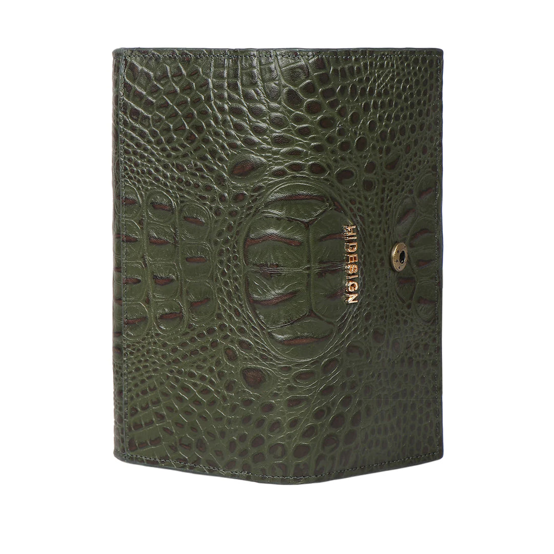 Green Leather Sling Wallet | Revolutionary Emerald Shiny Baby Croco Sling Wallet