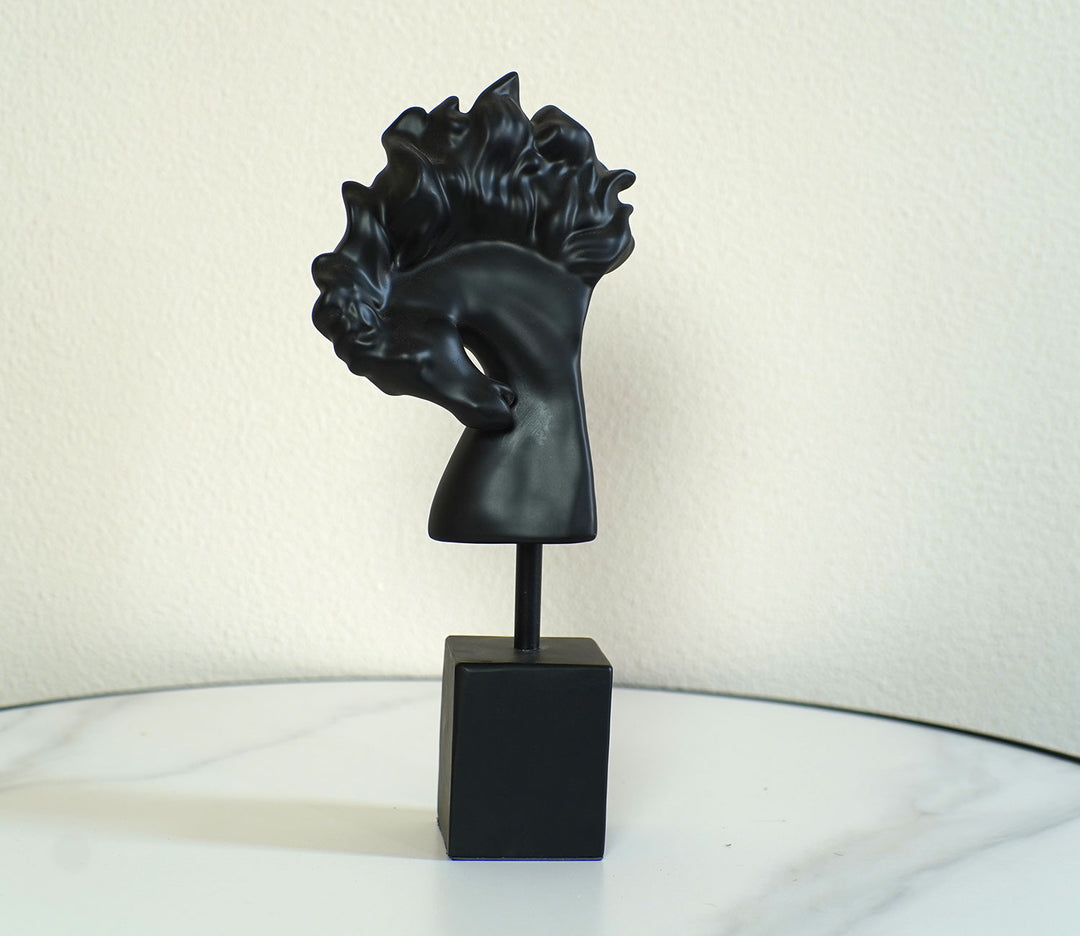 Black Resin Twin Figurine (Small) - Contemporary Decor Accent | Resin Twin Figurine (Black, S)