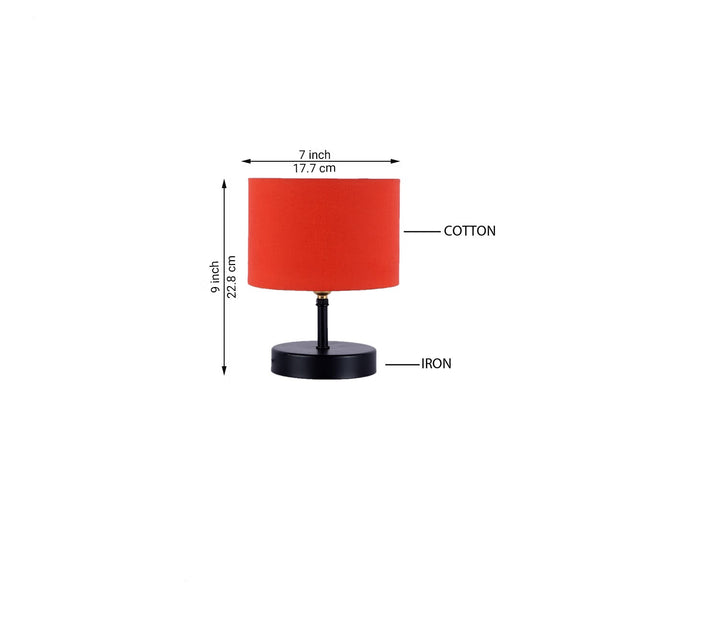 Orange Table Lamp with Cotton Shade (22.9 cm H)