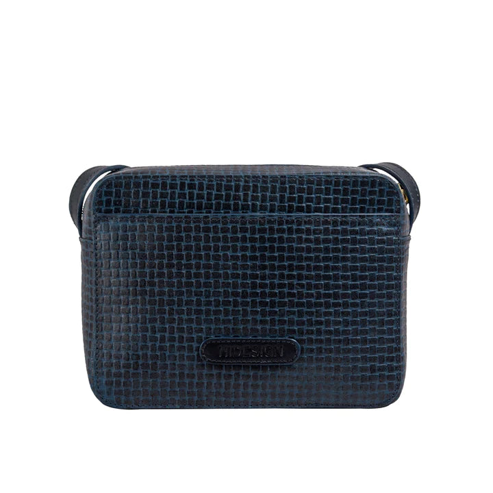 Blue Leather Sling Bag | Quirky Blue Shoulder Sling Bag