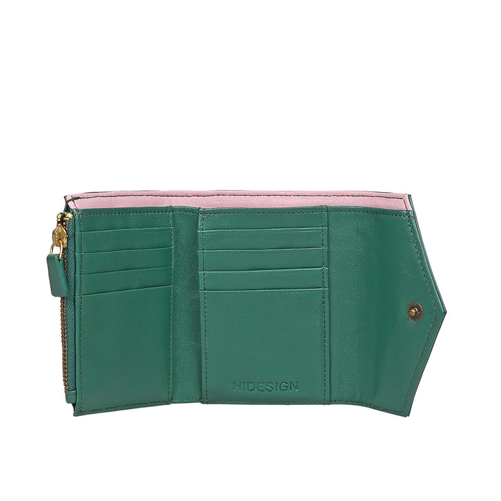 Green Leather Tri-Fold Wallet | Signature Lamb Tri-Fold Wallet