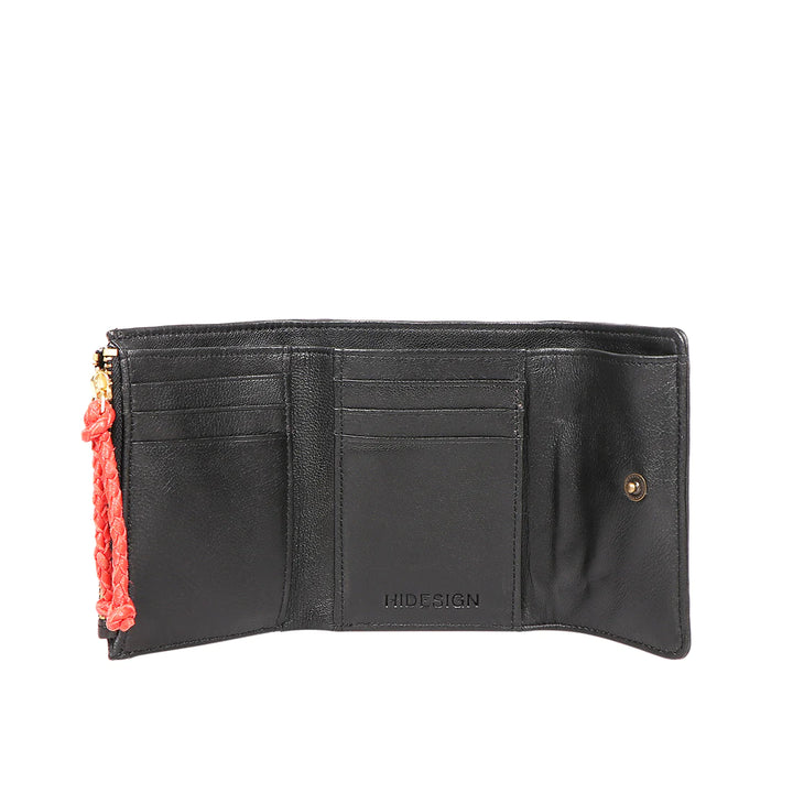 Black Leather Tri-Fold Wallet | Timeless Lamb Tri-Fold Wallet