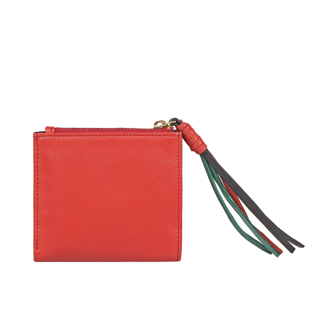 Red Leather Bi-Fold Wallet | Chic Lamb Bi-Fold Wallet